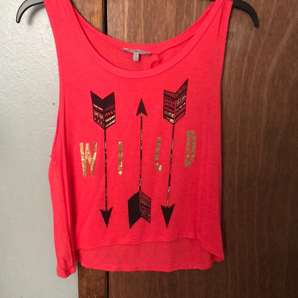 Tank top with gold lettering